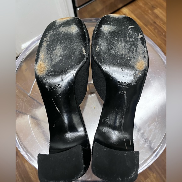 Vintage Gucci Black Heels Slides Circa: 1999 size 9 US / 40 EU ..PONY STINGRAY - Picture 8 of 9